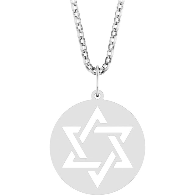 Sterling Silver Star of David 18" Necklace