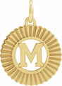 14K Yellow Initial M Sunburst Pendant