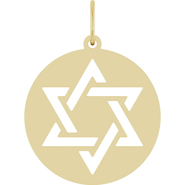 14K Yellow Star of David Pendant