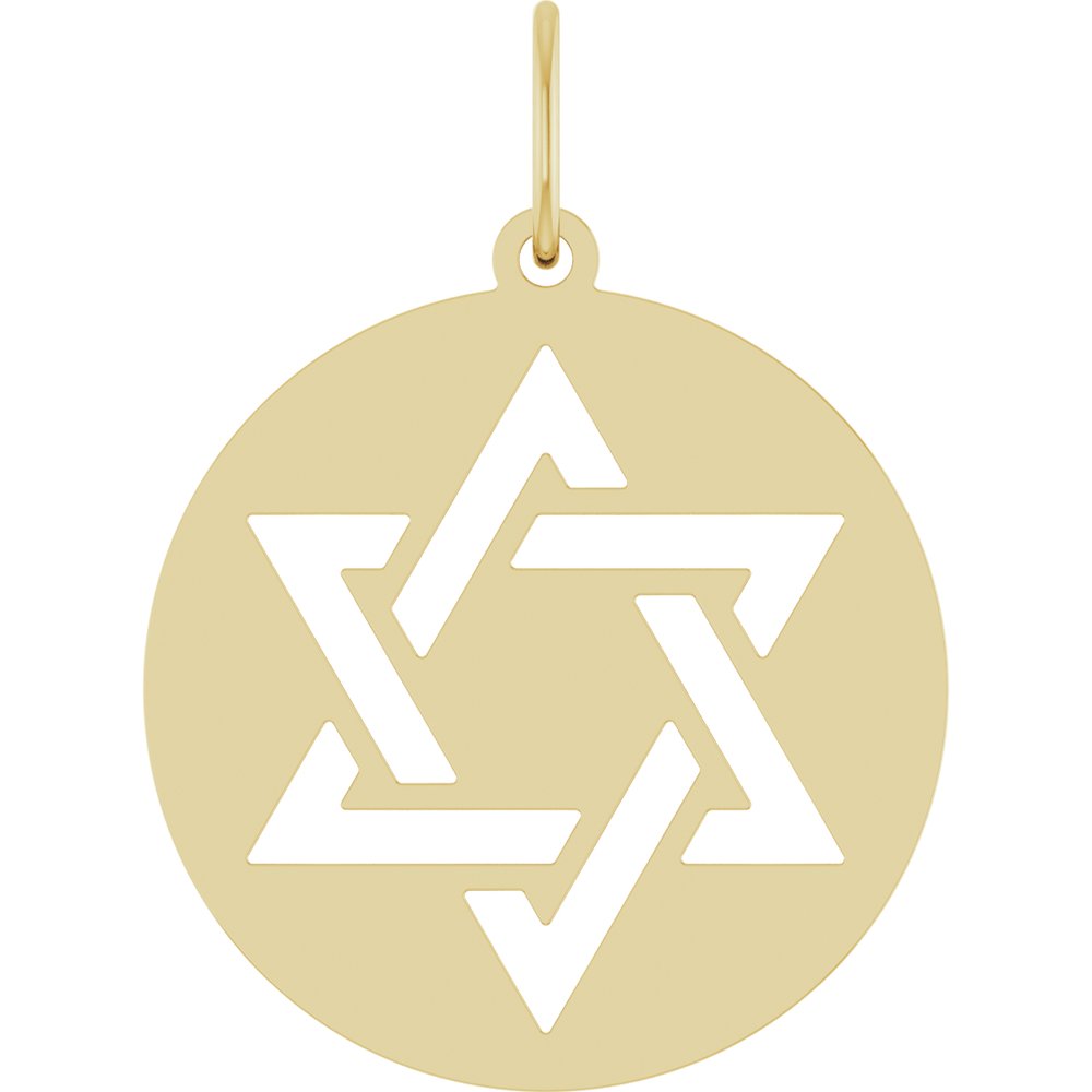 14K Yellow Star of David Pendant