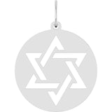 14K White Star of David Pendant