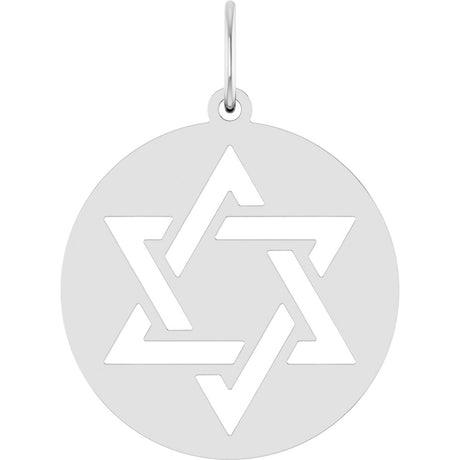 14K White Star of David Pendant