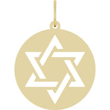 14K Yellow Star of David Pendant