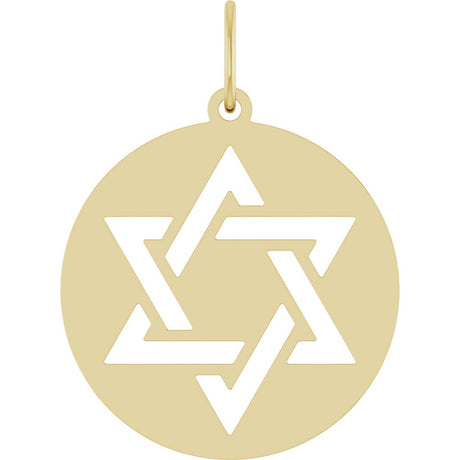 14K Yellow Star of David Pendant