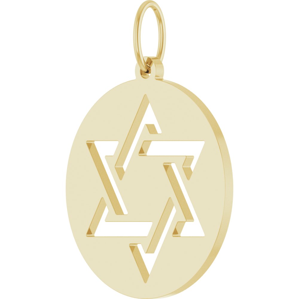 14K Yellow Star of David Pendant