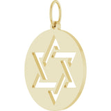 14K Yellow Star of David Pendant