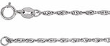 14K White Gold 1.75 mm Rope 16" Chain