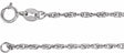 14K White Gold 1.75 mm Rope 20" Chain