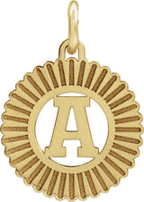 14K Yellow Gold-Plated Sterling Silver Initial A Sunburst Pendant