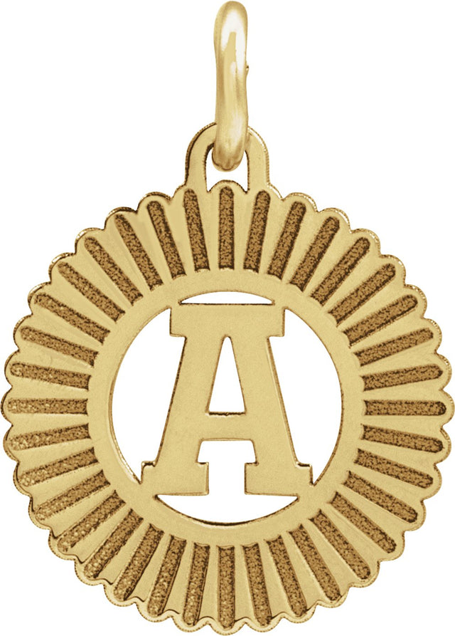 14K Yellow Gold-Plated Sterling Silver Initial A Sunburst Pendant