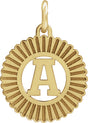 14K Yellow Gold-Plated Sterling Silver Initial A Sunburst Pendant