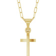 14K Yellow Cross & Paperclip-Style Chain 18" Necklace