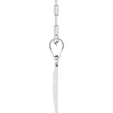 Sterling Silver Cross & Paperclip-Style Chain 18" Necklace