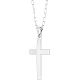 Sterling Silver Cross & Paperclip-Style Chain 18" Necklace