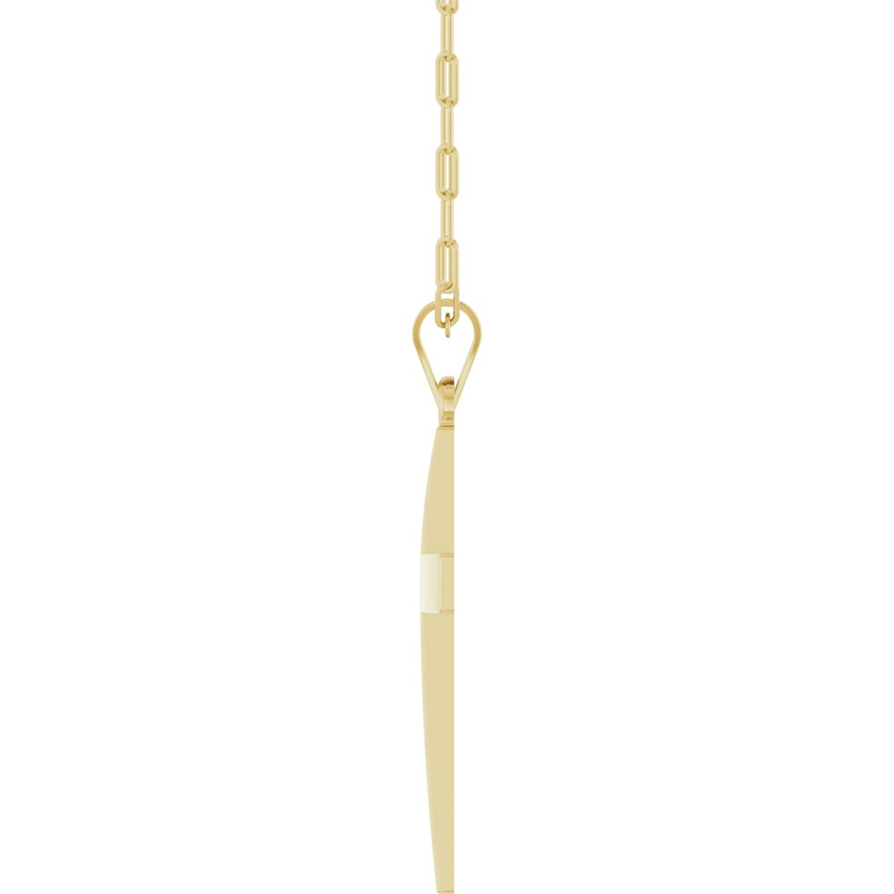 14K Yellow Gold Cross & Paperclip-Style Chain 18" Necklace