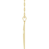 14K Yellow Gold Cross & Paperclip-Style Chain 18" Necklace