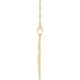 14K Yellow Cross & Paperclip-Style Chain 18" Necklace