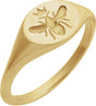 14K Yellow Gold Intaglio Bee Signet Ring