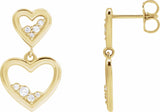 14K Yellow 1/5 CTW Natural Diamond Heart Earrings