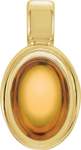 14K Yellow Natural Citrine Pendant