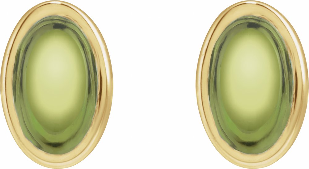 14K Yellow Natural Peridot Earrings