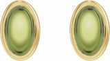 14K Yellow Natural Peridot Earrings