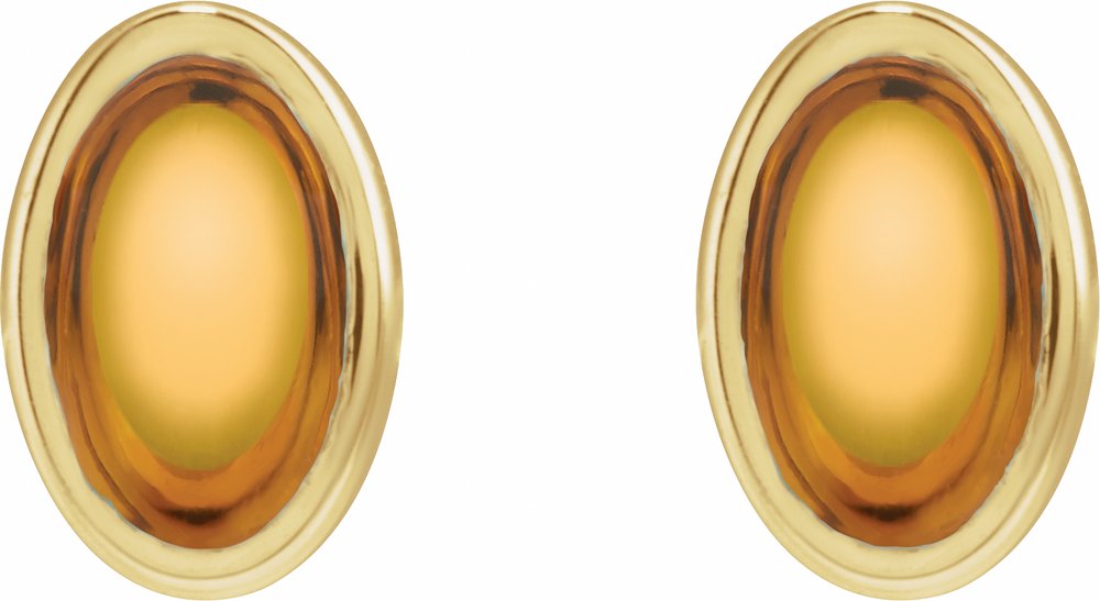 14K Yellow Gold Natural Citrine Earrings
