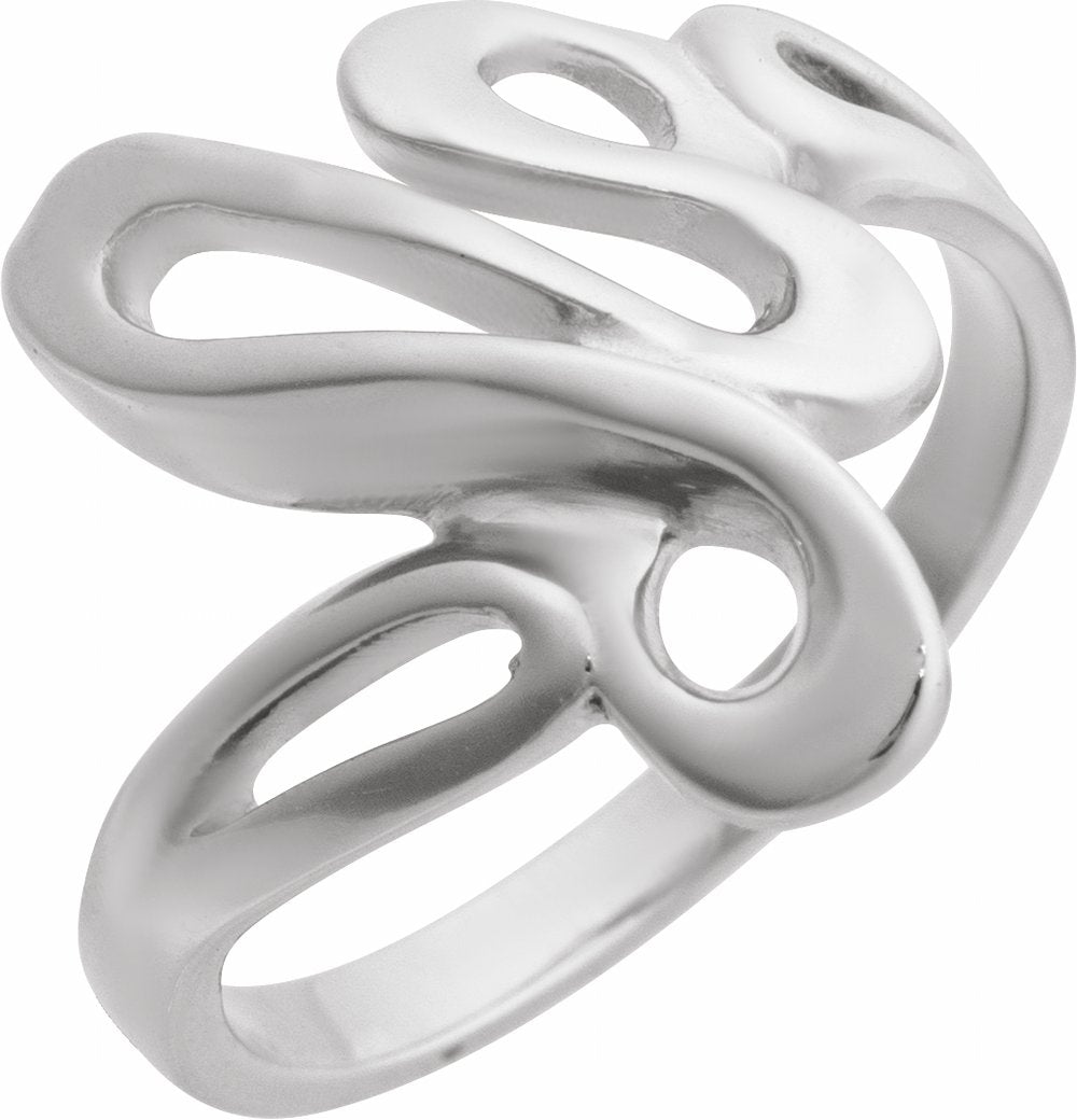 14K White Freeform Ring