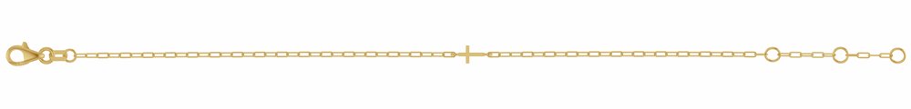 14K Yellow Sideways Cross Paperclip-Style Chain 6 1/2-7 1/2" Bracelet