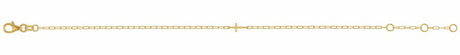 14K Yellow Gold Sideways Cross Paperclip-Style Chain 6 1/2-7 1/2" Bracelet