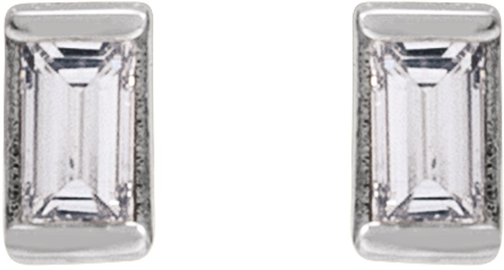 14K White Gold .05 CTW Natural Diamond Stud Earrings