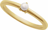 14K Yellow Cultured White Seed Pearl Ring