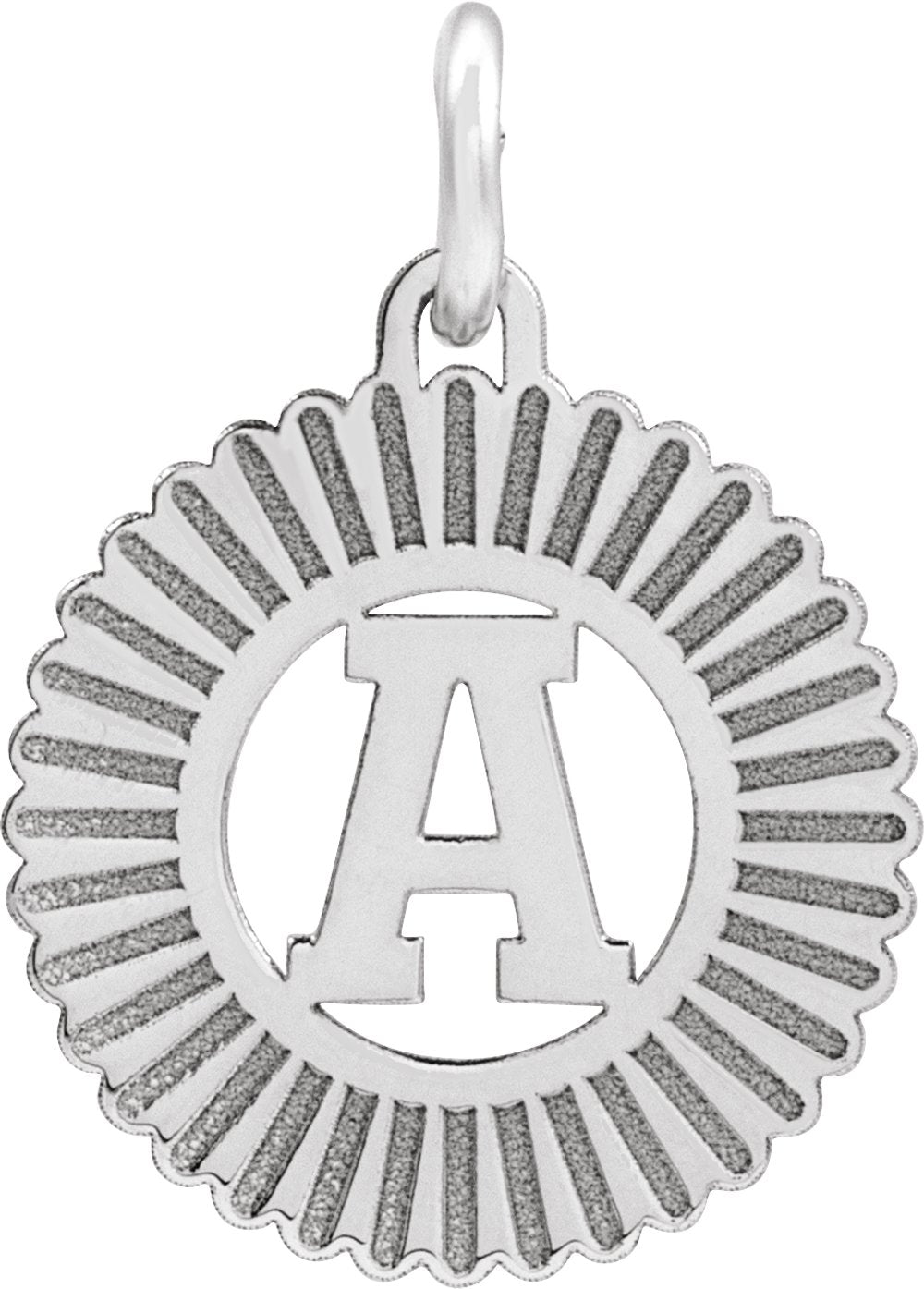 Sterling Silver Initial A Sunburst Pendant