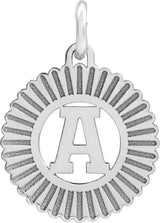 Sterling Silver Initial A Sunburst Pendant