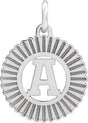 Sterling Silver Initial A Sunburst Pendant