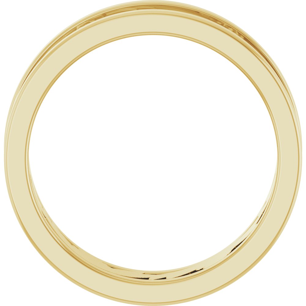 14K Yellow Gold 5.8 mm Floral Flat Band Size 7.5