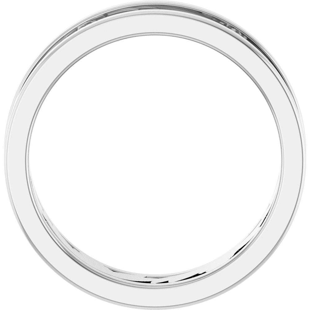 14K White Gold 5.8 mm Floral Flat Band Size 7.5