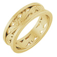 14K Yellow Gold 5.8 mm Floral Flat Band Size 7.5