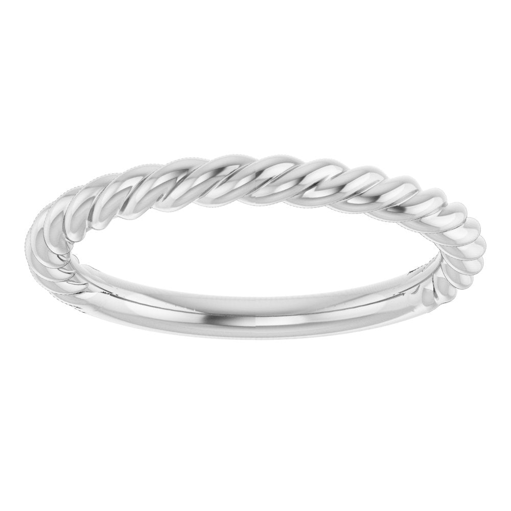 14K White Gold 2.3 mm Rope Band Size 7
