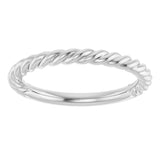 14K White Gold 2.3 mm Rope Band Size 7