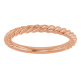 14K Rose Gold 2.3 mm Rope Band Size 7