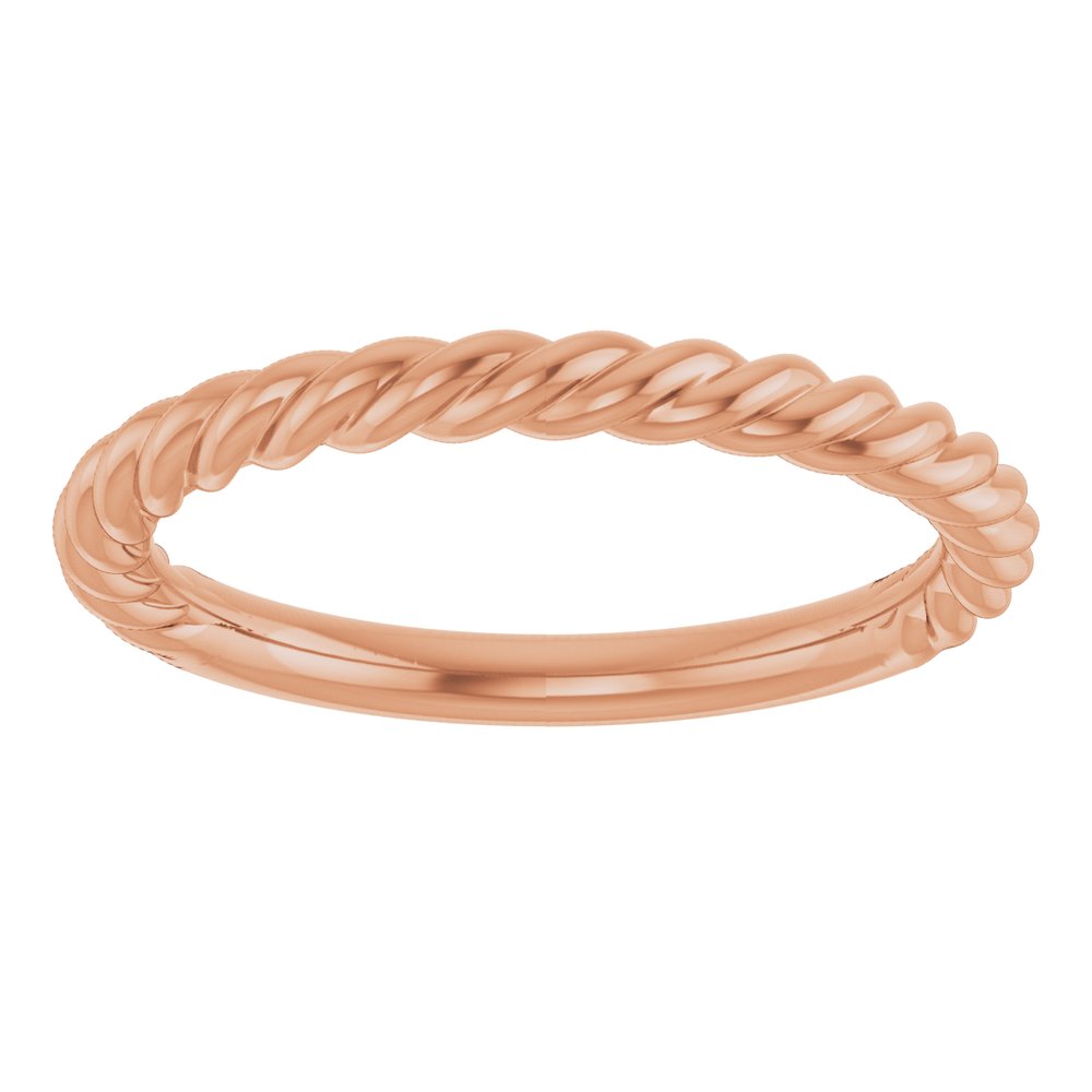 14K Rose Gold 2.3 mm Rope Band Size 7