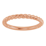 14K Rose Gold 2.3 mm Rope Band Size 7