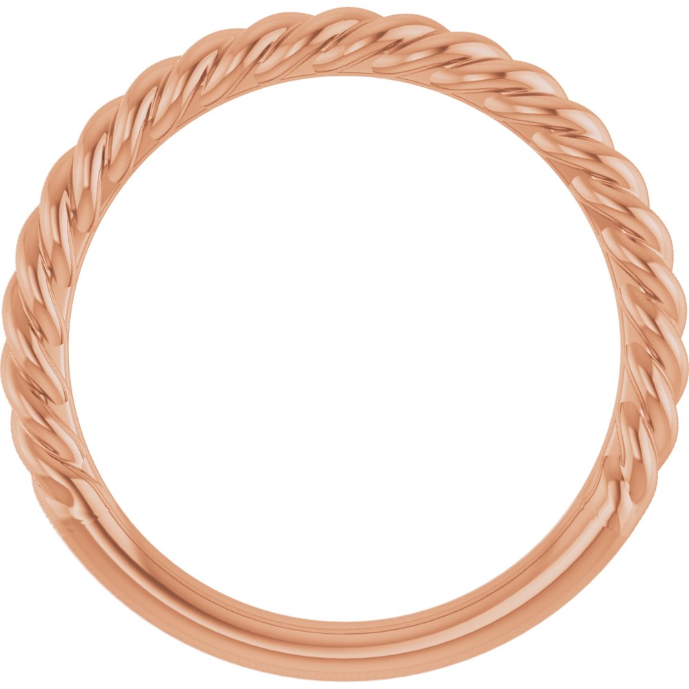 14K Rose Gold 2.3 mm Rope Band Size 7