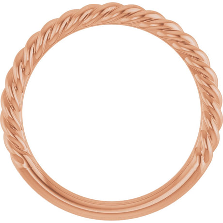 14K Rose Gold 2.3 mm Rope Band Size 7