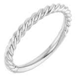 14K White Gold 2.3 mm Rope Band Size 7