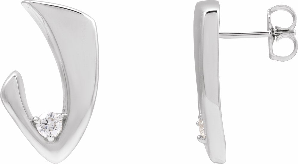 14K White 1/5 CTW Natural Diamond Earrings