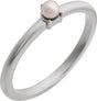 14K White Cultured White Seed Pearl Ring