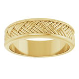 14K Yellow Gold 5.4 mm Woven-Design Flat Band