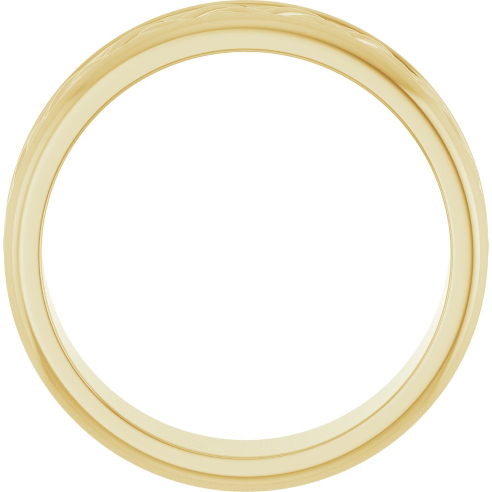 14K Yellow Gold 5.4 mm Woven-Design Flat Band